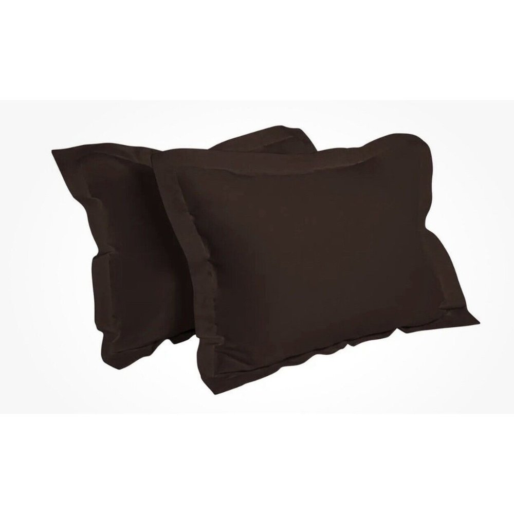 Sweet Home Collection Reversible Pillow Shams Set Brown Beige Zipper Closure